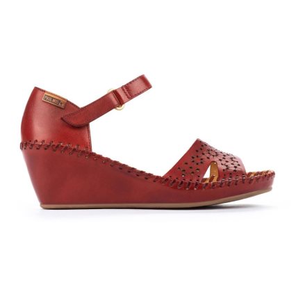 Women's Pikolinos MARGARITA Wedge Sandals Burgundy | NZ B793Q25